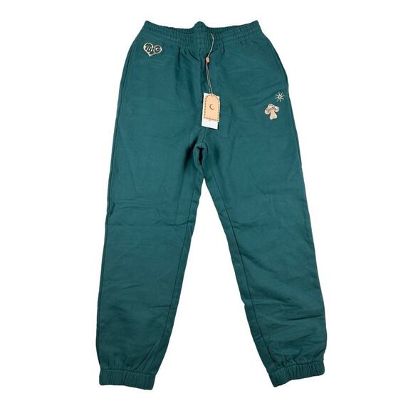 The Wolf Gang - Shrooms Sweatpants in Green & Peach - Picture 1 of 4